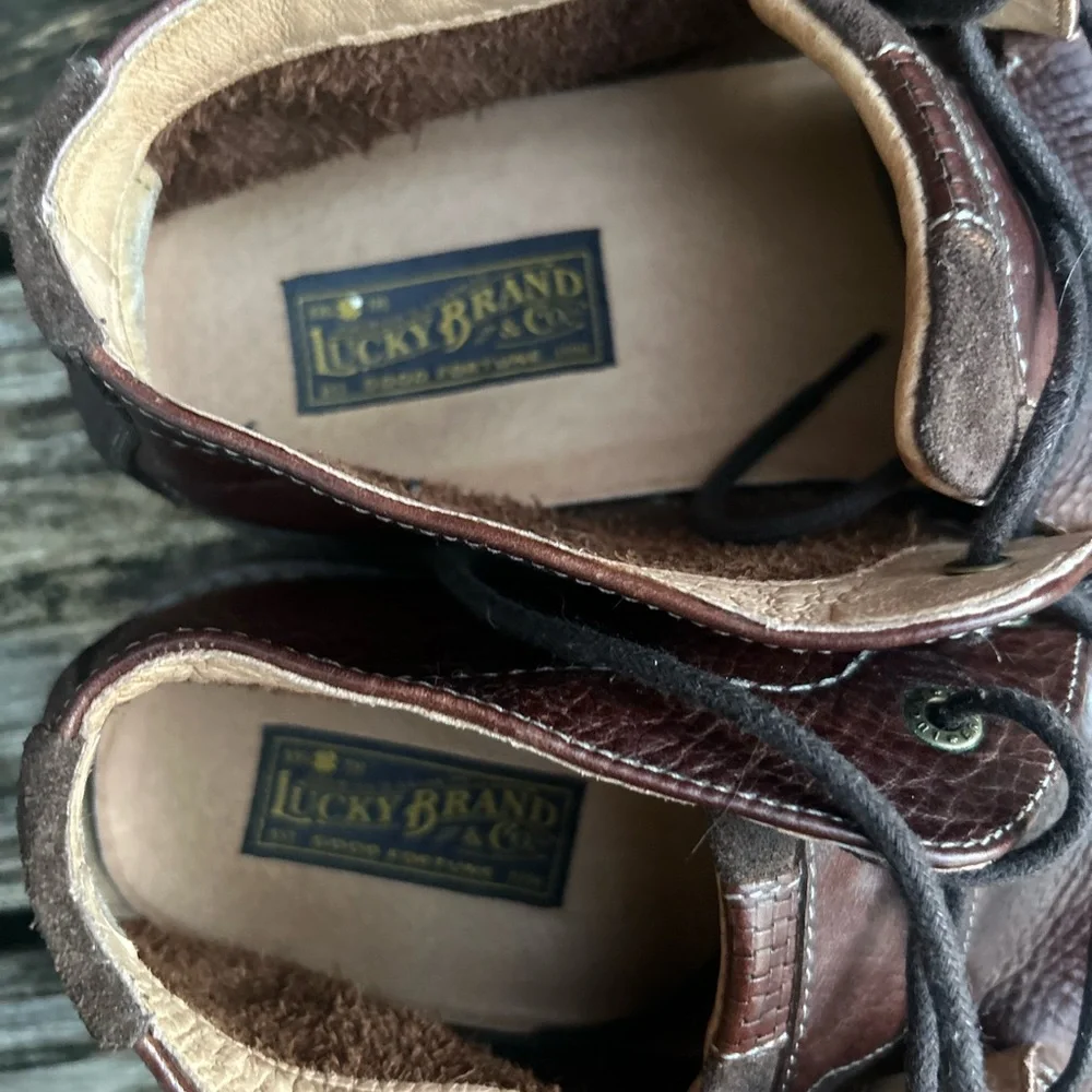 Lucky Brand Mason Brown Leather Lace Up Size 9 Chukka Boots